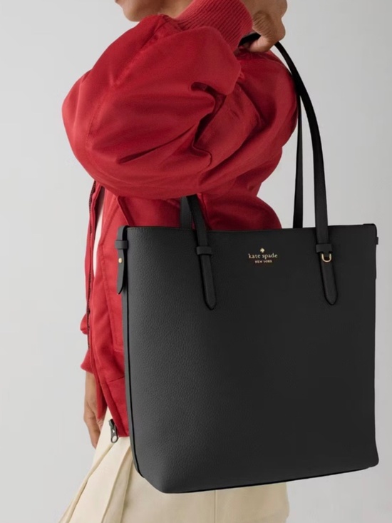 Kate Spade Juliette BLACK Pebbled Leather Medium Tote Shoulder Bag KN188 BNWT - Picture 4 of 7